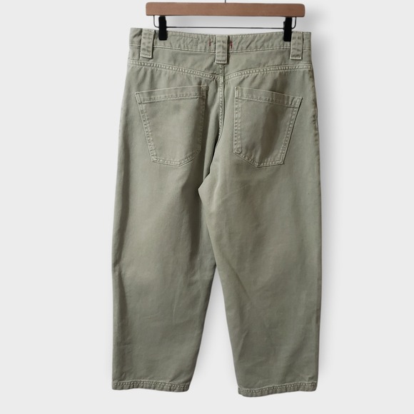 Zara Woman Barrel Jeans Sage Green Denim High Rise Baggy Cropped Size 6 - Picture 4 of 12